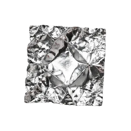 A 1 cmยฒ scrap of aluminum foil